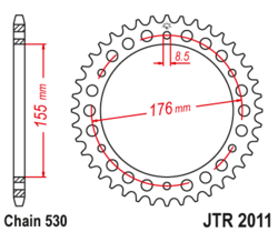 Zębatka tylna 45Z JTR2011.45 Triumph Tiger 1050 14-16