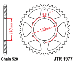 Zębatka tylna 45Z JTR1977.45 Honda XL 250 76-78