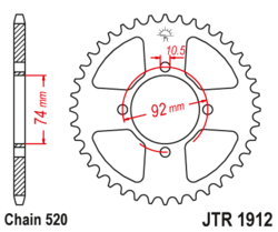 Zębatka tylna 42Z JTR1912.42