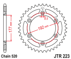 Zębatka tylna 53Z JTR223.53 Husqvarna CR 250 430 WR 250 400