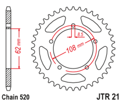 Zębatka tylna 40Z JTR21.40 Aprilia Pegaso 125 91-95
