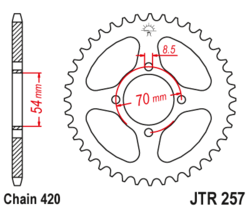 Zębatka tylna 36Z JTR257.36 Honda C 70 79-86
