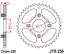 Zębatka tylna 40Z JTR256.40 Honda ST 50 Dax 87-90