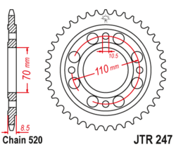 Zębatka tylna 35Z JTR247.35 Honda CM 400 79-83