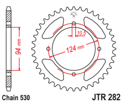 Zębatka tylna 34Z JTR282.34 Honda CB 500 72-77