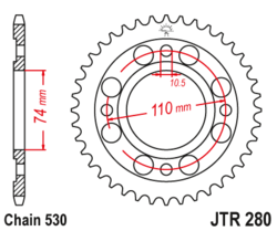 Zębatka tylna 33Z JTR280.33 Honda CB 500 75-77
