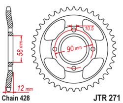 Zębatka tylna 50Z JTR271.50 Honda CLR 125 98-03 NX 125 89-98