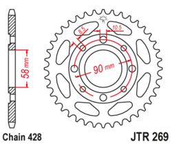 Zębatka tylna 41Z JTR269.41 Honda CG 125 Kymco Hipster 125 Pulsar 125