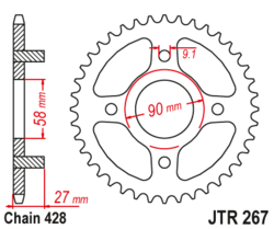 Zębatka tylna 39Z JTR267.39 Honda CD 175 70-79