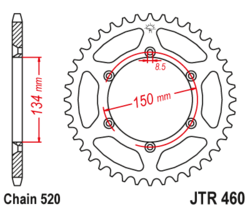 Zębatka tylna 42Z JTR460.42 Kawasaki KLX 250 94-17
