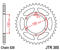 Zębatka tylna 46Z JTR305.46 Honda NX 650 95-01 Yamaha XJ6 09-16
