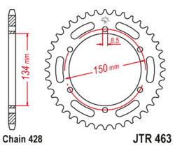 Zębatka tylna 48Z JTR463.48 Kawasaki KMX 125 86-03