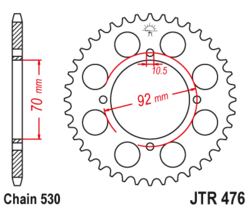 Zębatka tylna 44Z JTR476.44 Kawasaki Z 400 74-80 Z 440 80-81