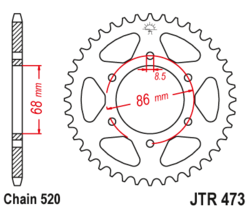 Zębatka tylna 37Z JTR473.37 Kawasaki Z 250 81-84