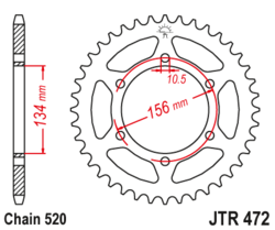 Zębatka tylna 40Z JTR472.40 Kawasaki KR-1 250 88-89