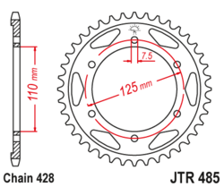 Zębatka tylna 46Z JTR485.46
