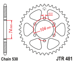 Zębatka tylna 40Z JTR481.40 Kawasaki Z 400 80-83 Z 550 (KZ 550) 80-82
