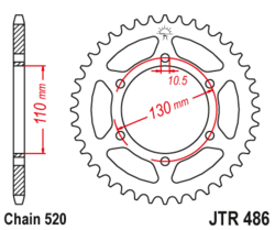 Zębatka tylna 47Z JTR486.47 Kawasaki ZZR 250 90-03 Yamaha YZF-R1 1000 09-14
