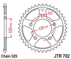 Zębatka tylna 41Z JTR702.41 Aprilia SL 1000 99-04