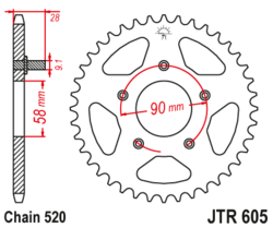 Zębatka tylna 35Z JTR605.35 Honda NSR 125 03