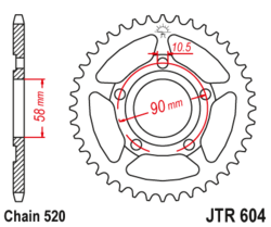 Zębatka tylna 36Z JTR604.36 Honda NSR 125 R 93-02