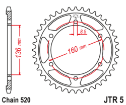 Zębatka tylna 49Z JTR5.49 Aprilia Moto 6.5 650 95-01