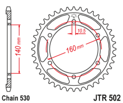 Zębatka tylna 47Z JTR502.47 Kawasaki GPX 750 R (ZX 750) 87-88
