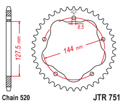 Zębatka tylna 38Z JTR751.38 Ducati 748 95-03