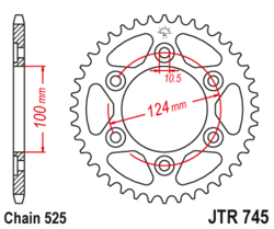 Zębatka tylna 38Z JTR745.38 Ducati 998 Sport 1000 ST4S 996 Supersport 1000