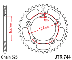 Zębatka tylna 39Z JTR744.39 Ducati 749 03-07