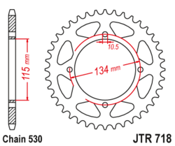 Zębatka tylna 46Z JTR718.46 Cagiva Elefant 750 Ducati Indiana 750