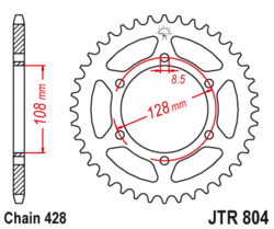 Zębatka tylna 45Z JTR804.45 Suzuki TS 125 84