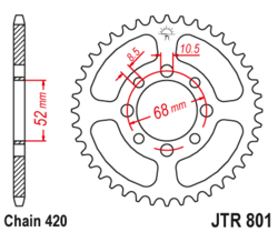 Zębatka tylna 48Z JTR801.48