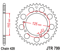 Zębatka tylna 50Z JTR799.50 Suzuki RMX 50 96-01