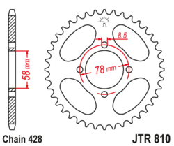 Zębatka tylna 42Z JTR810.42 Suzuki GN 125 GS 125 RG 125