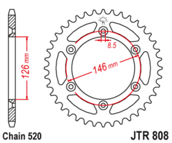 Zębatka tylna 41Z JTR808.41 Suzuki DR 350 96-99 DR-Z 400 05-07
