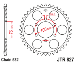 Zębatka tylna 48Z JTR827.48 Suzuki GSX-R 1100 89-92