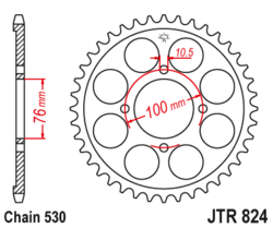 Zębatka tylna 46Z JTR824.46 Suzuki GSX 600 F 88