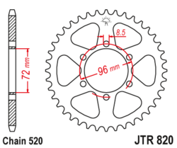 Zębatka tylna 42Z JTR820.42 Suzuki DR 250 82-87 SP 370 78-80