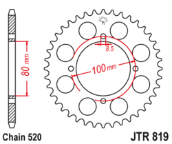 Zębatka tylna 39Z JTR819.39 Suzuki RG 250 86-88