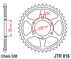 Zębatka tylna 47Z JTR816.47 Suzuki GS 550 81-84
