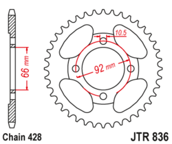 Zębatka tylna 39Z JTR836.39