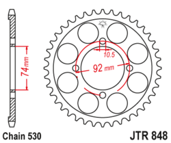 Zębatka tylna 39Z JTR848.39 Yamaha RD 350 81-83