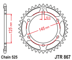 Zębatka tylna 43Z JTR867.43 Yamaha TDM 850 98-01