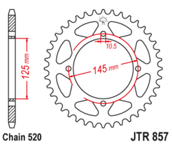 Zębatka tylna 40Z JTR857.40 Yamaha XT 600 85-88