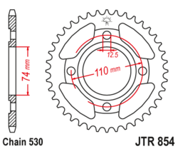 Zębatka tylna 41Z JTR854.41 Yamaha XS 250 79-81 XS 500 76-80