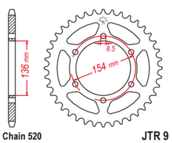 Zębatka tylna 47Z JTR9.47 BMW G 650 07-10