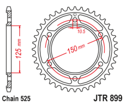 Zębatka tylna 42Z JTR899.42 KTM Adventure 990 1050 1190