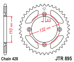 Zębatka tylna 46Z JTR895.46 Husqvarna TC 85 15-16 KTM SX 85 04-16