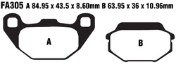 Klocki hamulcowe przód FA305 Kymco Agility 50 125 150 Like 125 Super 8 125